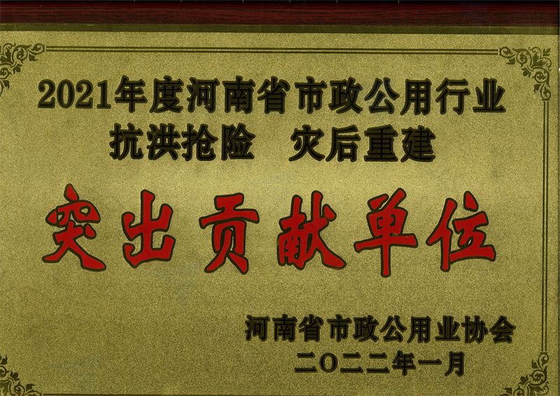 抗洪搶險突出貢獻單位